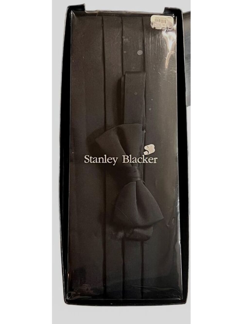 NWT Vintage Stanley Blacker Leather Cummerbund Bow Tie Set Formal Dark Academia